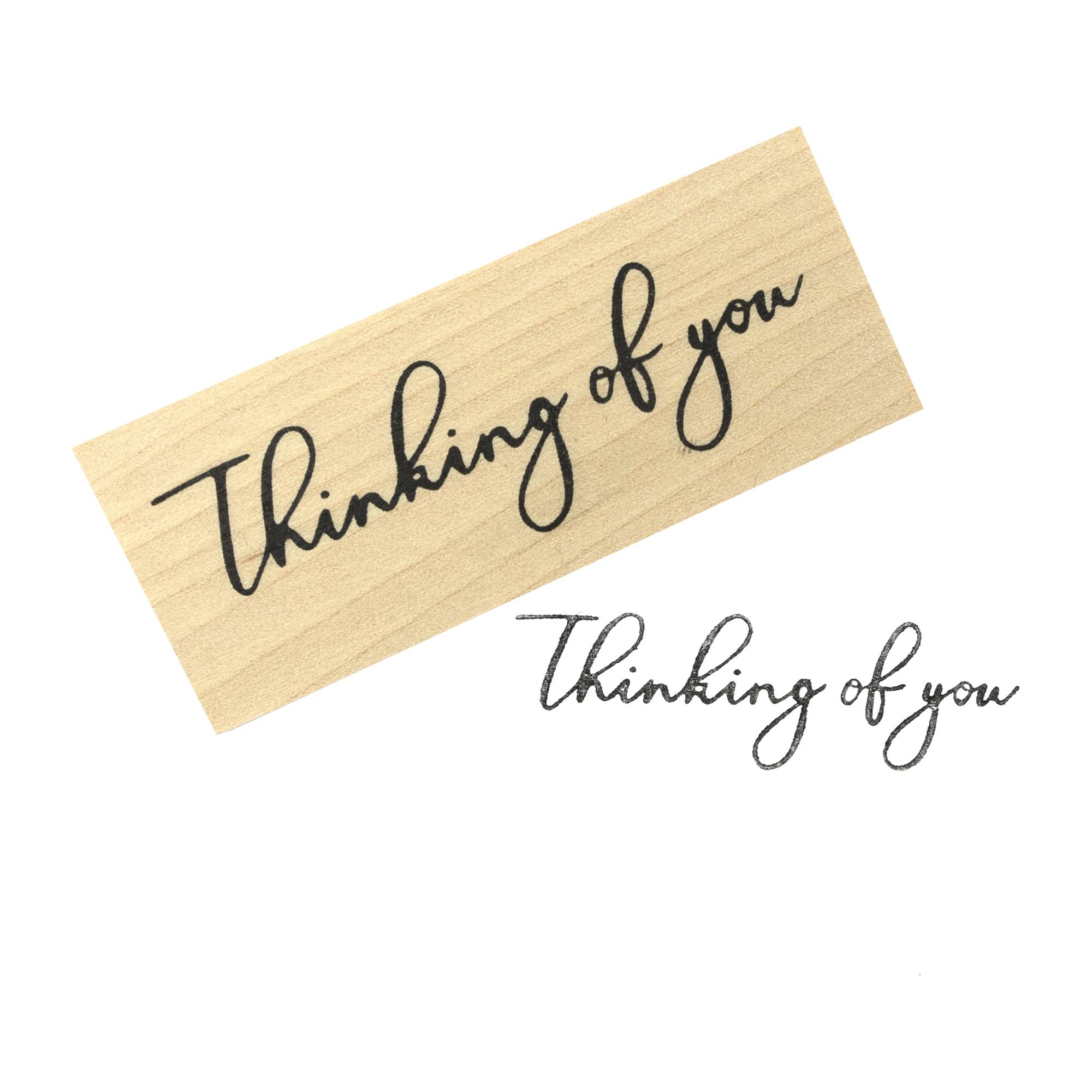 Thinking of You Wooden Stamp 2.5cm x 6.3cm