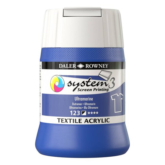 Daler-Rowney System3 Ultramarine Textile Acrylic Ink 250ml