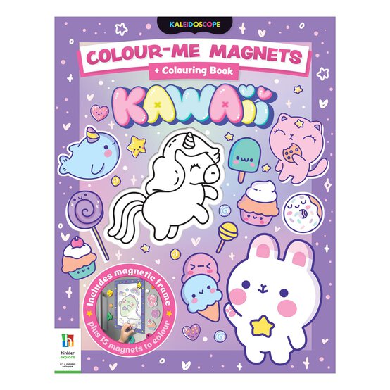 Kaleidoscope Kawaii Colour-Me Magnets and Colouring Book