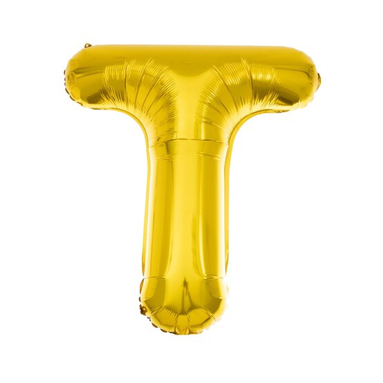 Extra Large Gold Foil Letter T Balloon