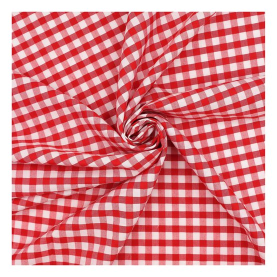 Red 1/4 Gingham Fabric by the Metre