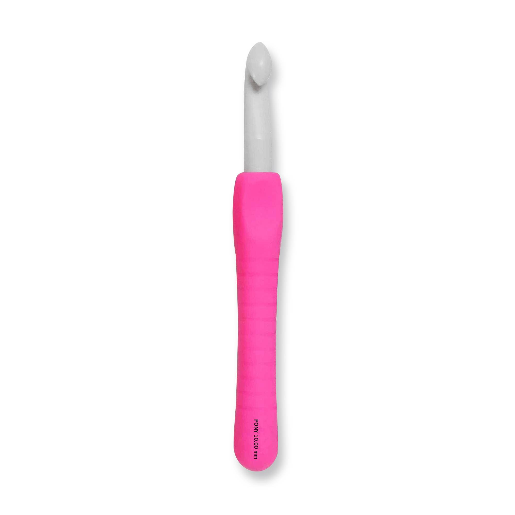 Pony Pink Easy Grip Crochet Hook 10mm x 15cm