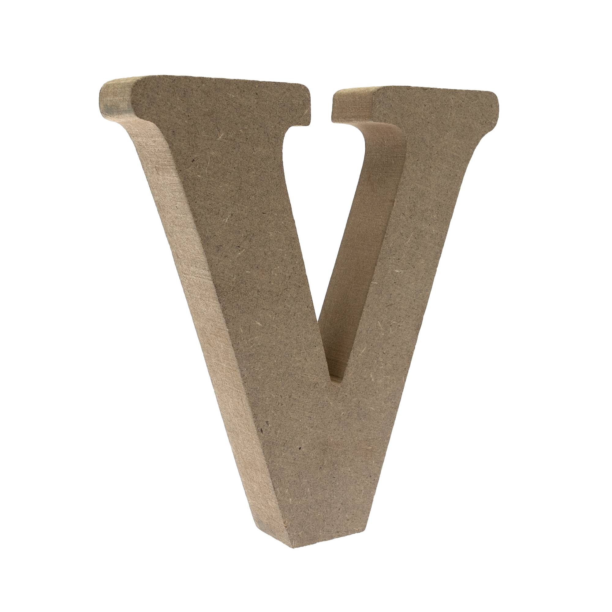 MDF Wooden Letter V 13cm