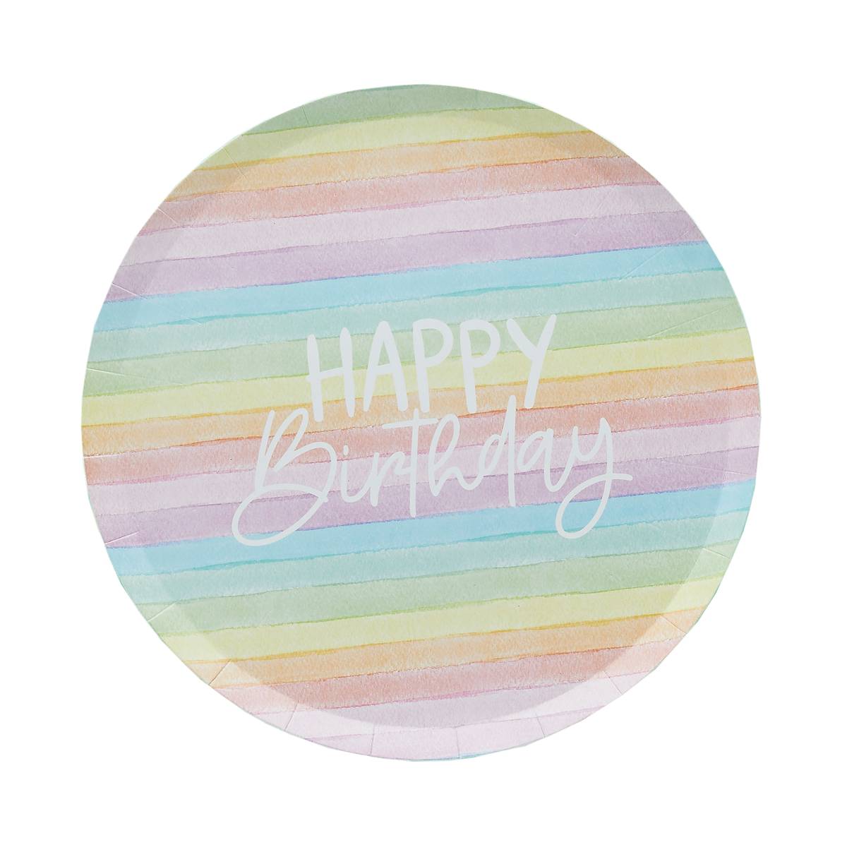 Eco Birthday Rainbow Paper Plates 8 Pack