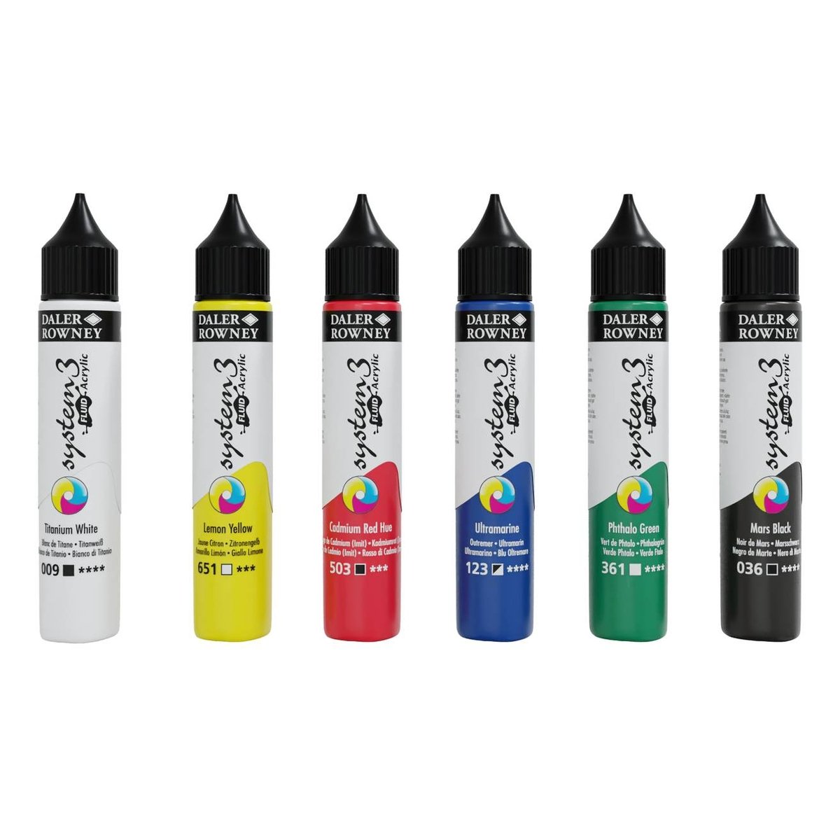 Daler-Rowney System3 Fluid Acrylic 29.5ml 6 Pack
