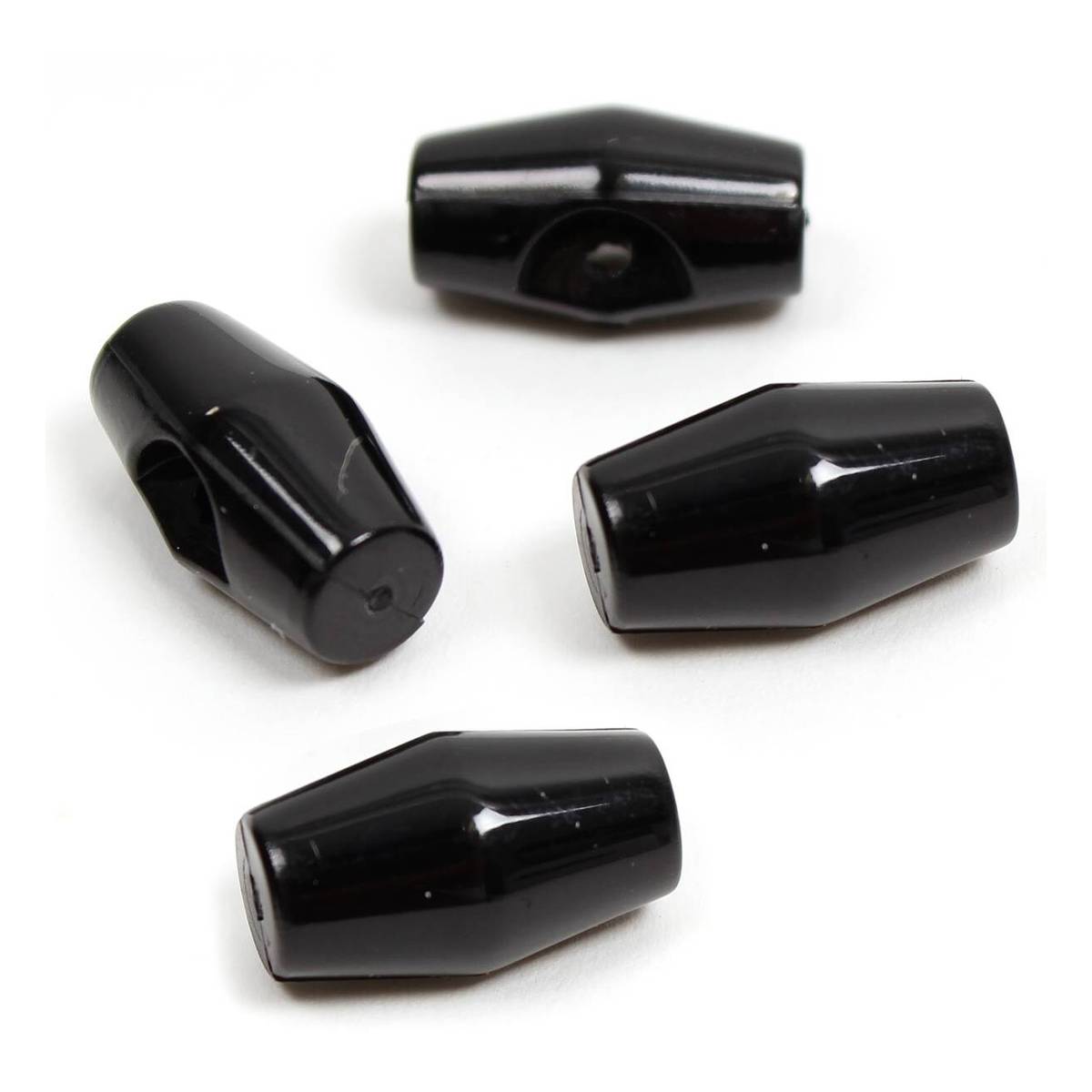 Hemline Black Basic Barrel Button 4 Pack