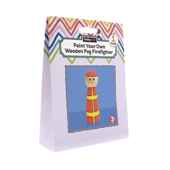Paint Your Own Wooden Peg Firefighter Kit