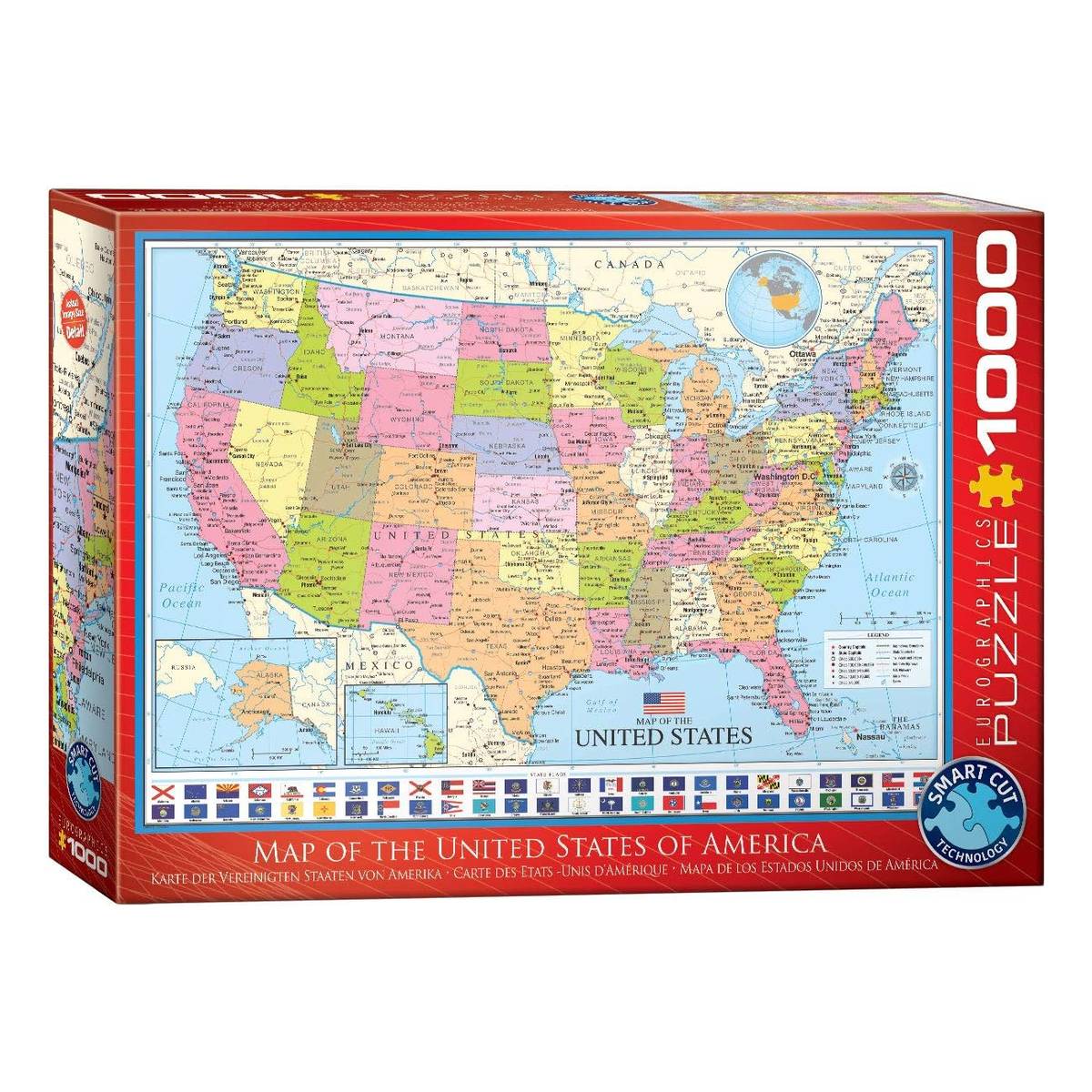 Eurographics Map of the United States Jigsaw Puzzle 1000 Pieces