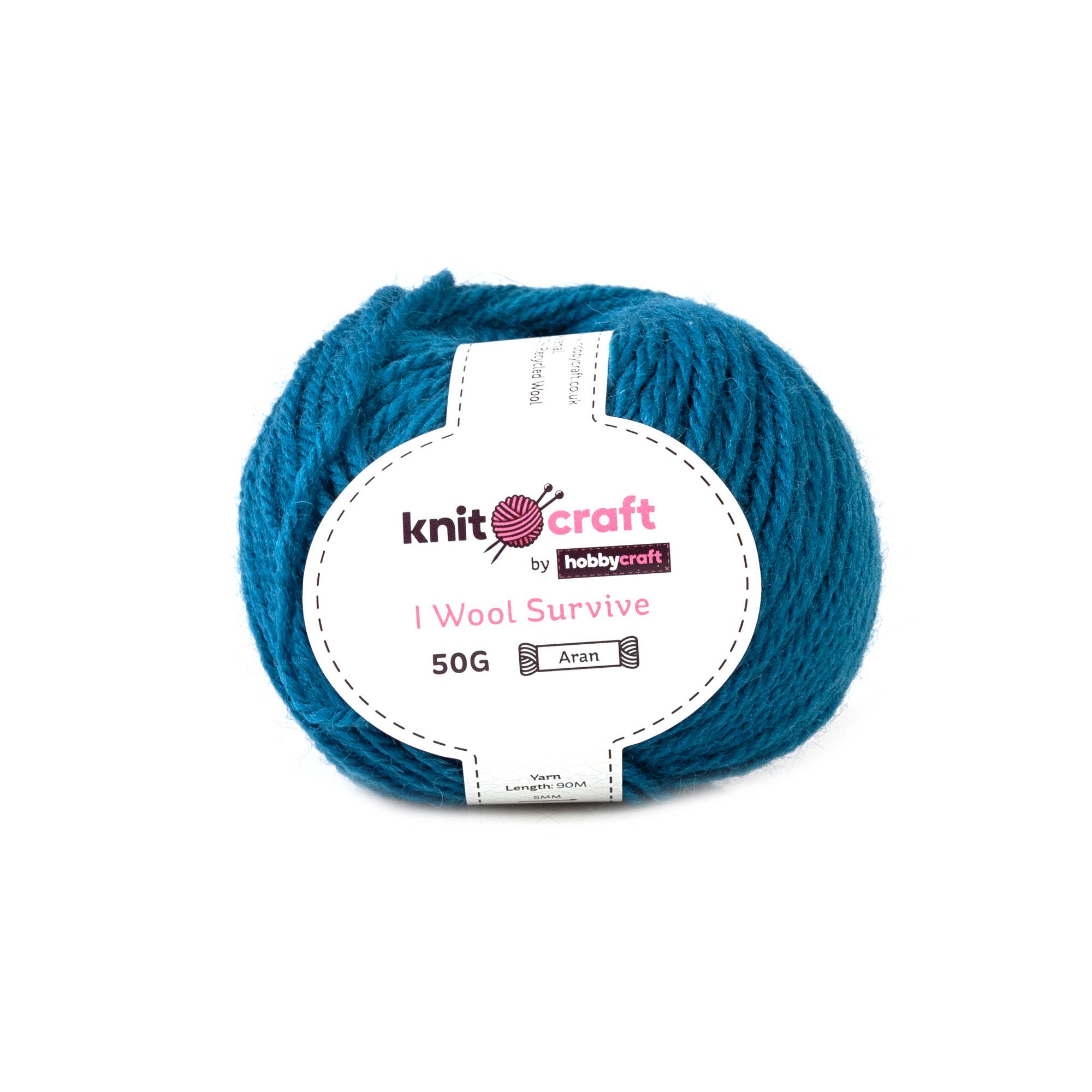 Knitcraft Teal I Wool Survive Yarn 50g