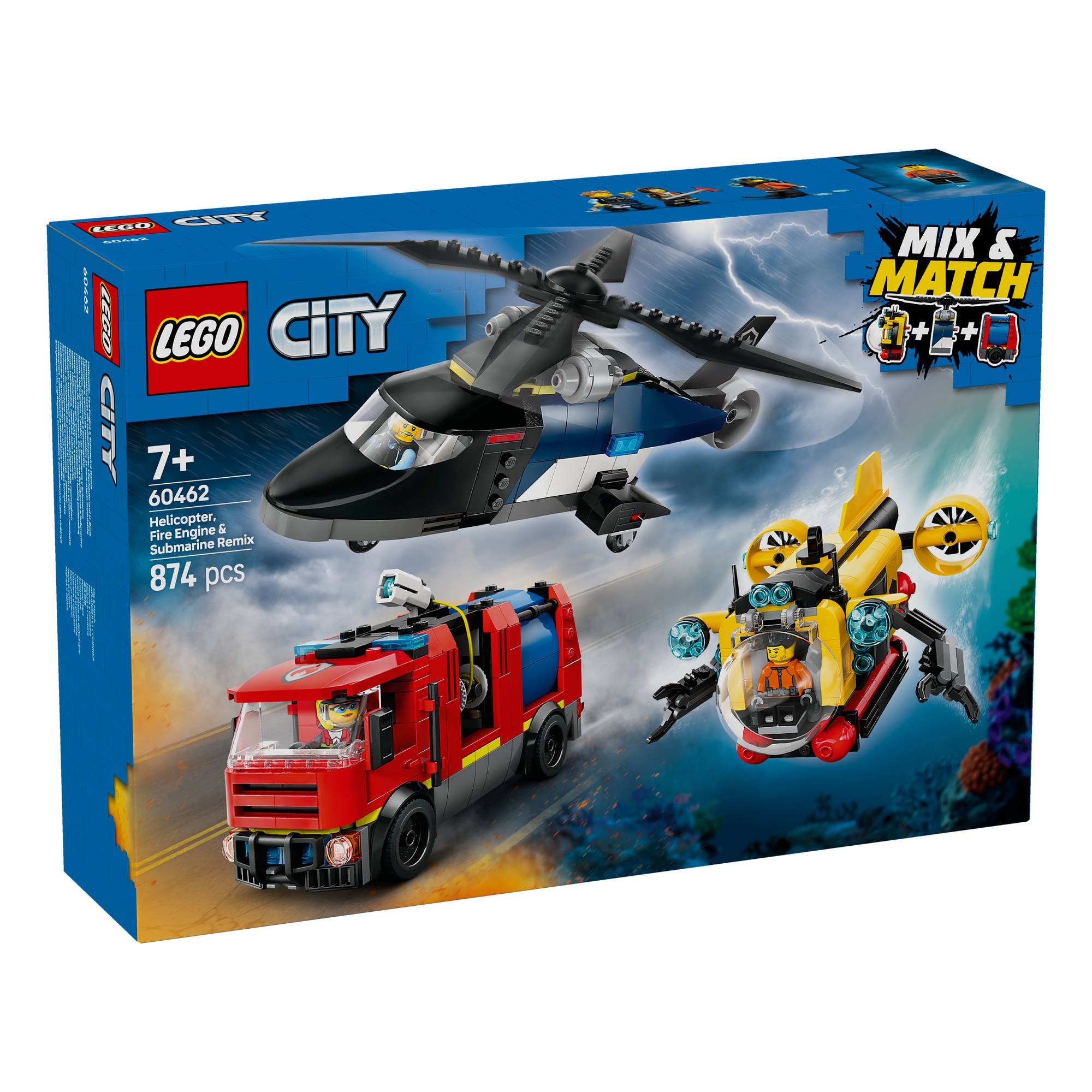 LEGO City Helicopter, Fire Truck and Submarine Remix