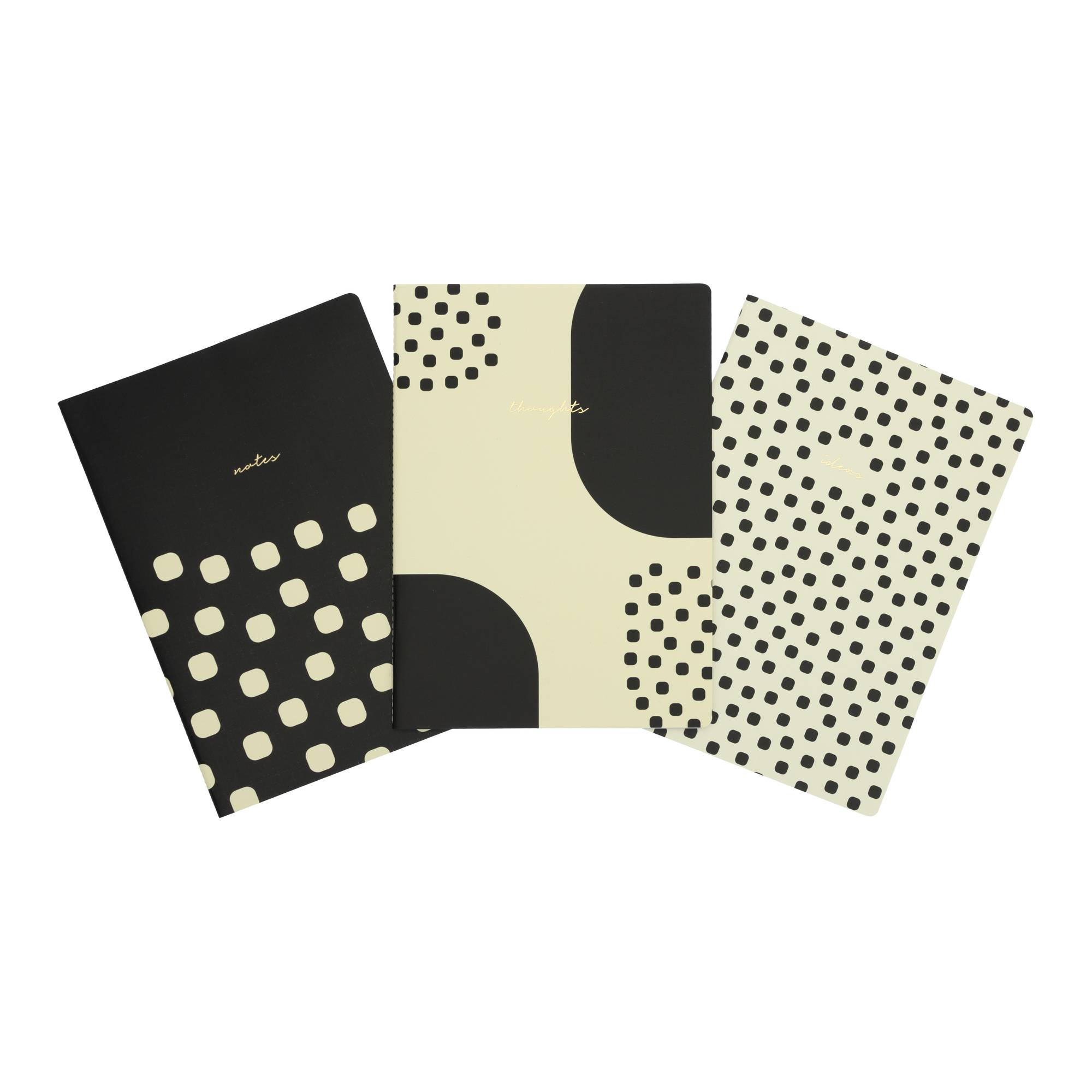 Monochrome Notebook Set A4 3 Pack