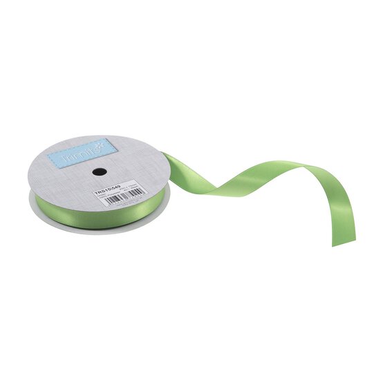 Trimits Green Double-Faced Satin Ribbon by the Metre 15mm