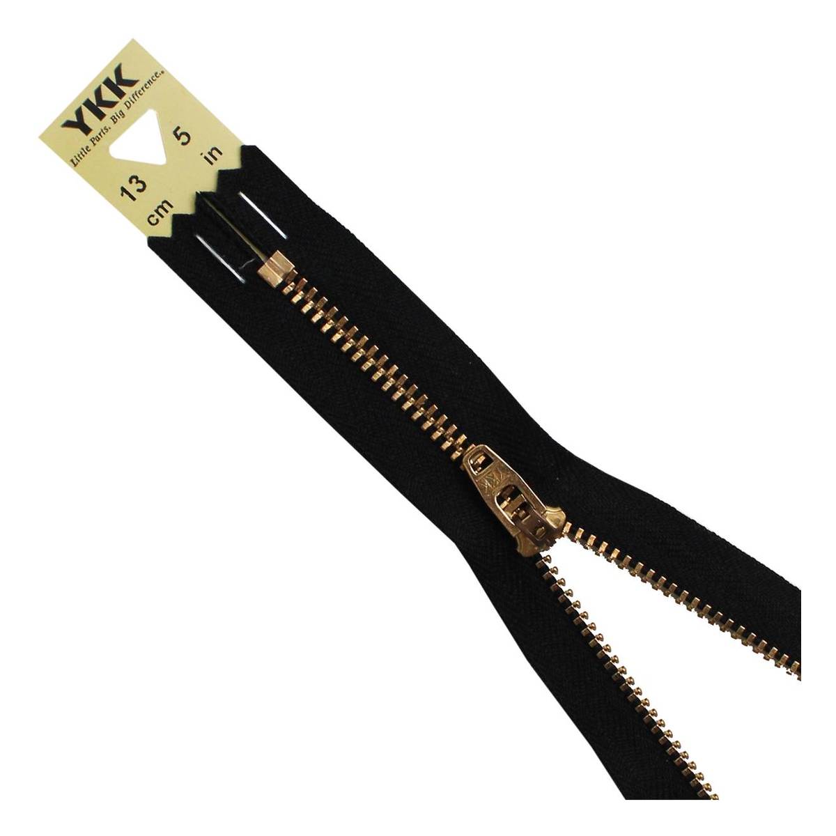 YKK Black Brass Jeans Zip 13cm