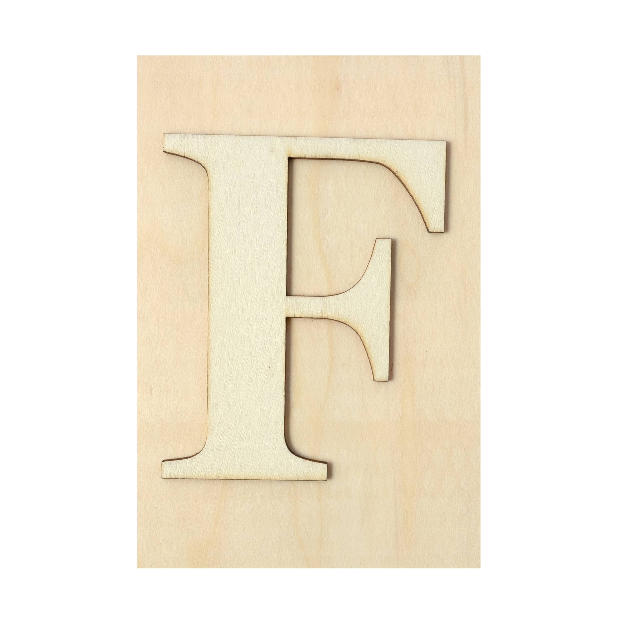 Wooden Letter F Plaque 10cm x 15cm