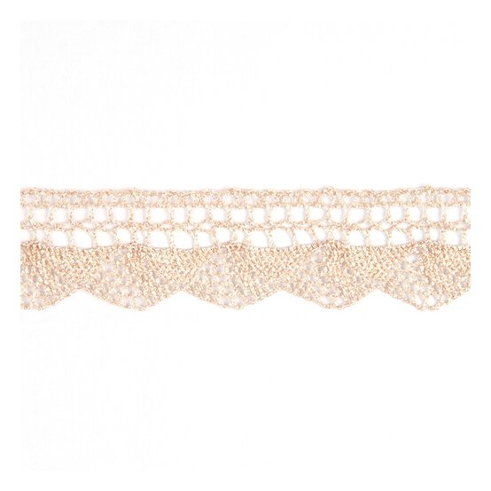 Light Gold 25mm Metallic Lace Trim by the Metre