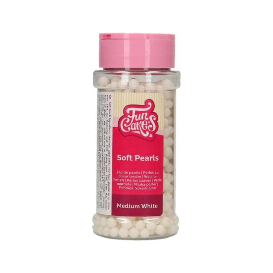FunCakes White Soft Pearls 4mm 60g