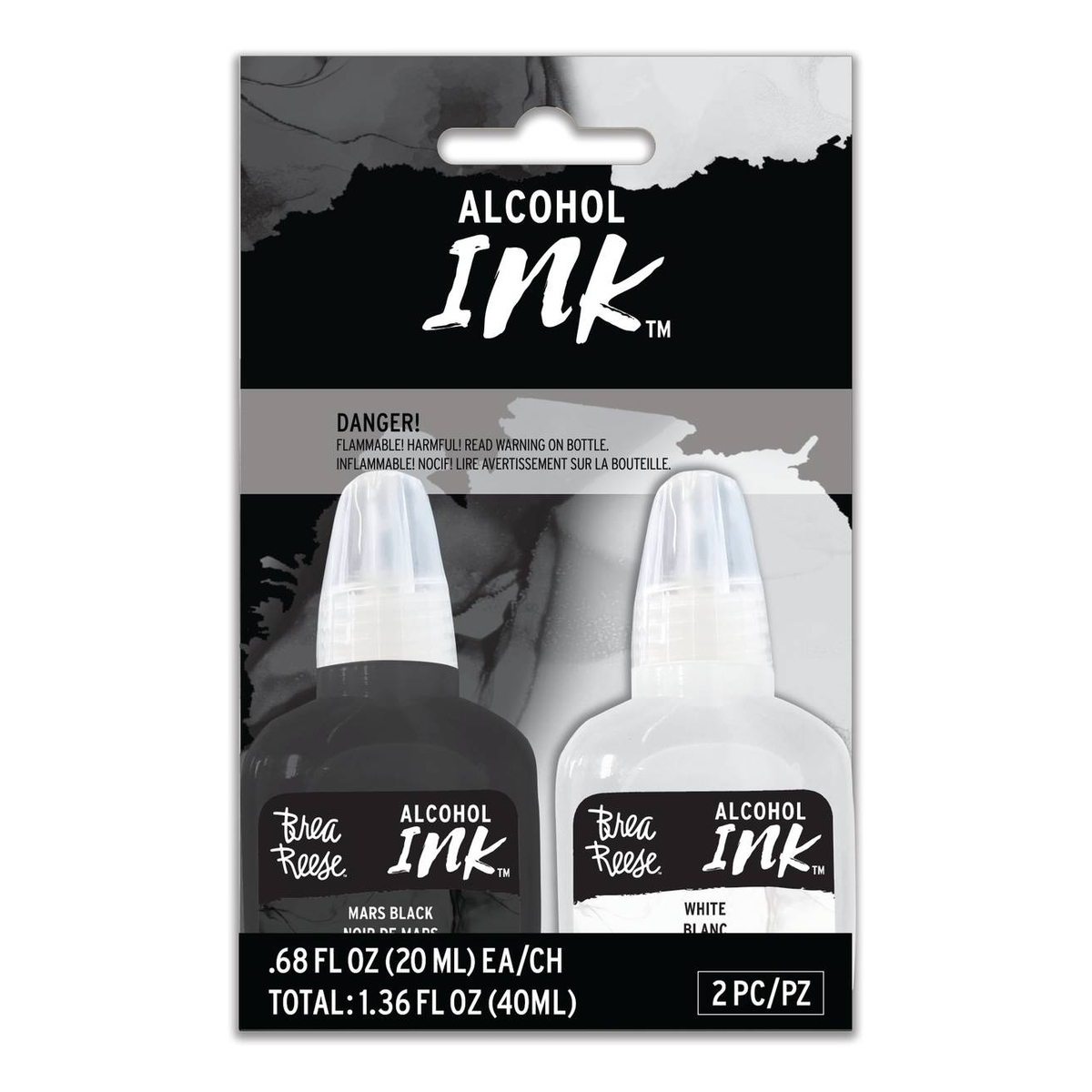 Brea Reese Black and White Alcohol Ink 20ml 2 Pack