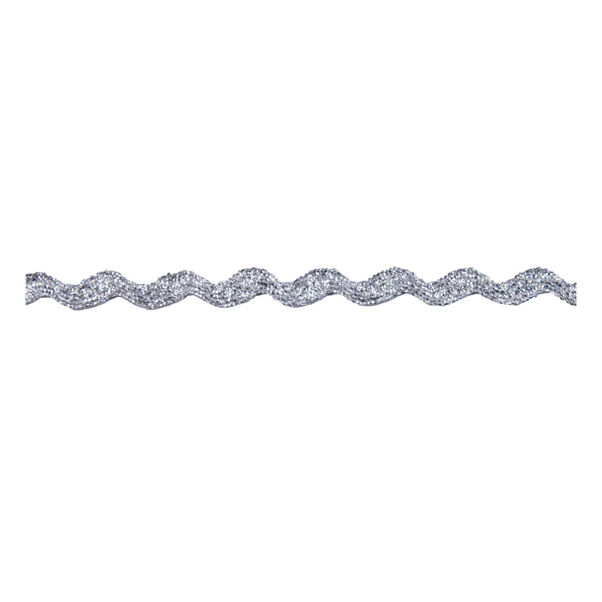 Silver 5mm Metallic Ric Rac Trim by the Metre