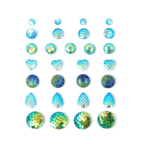 Mermaid Adhesive Gems 29 Pack