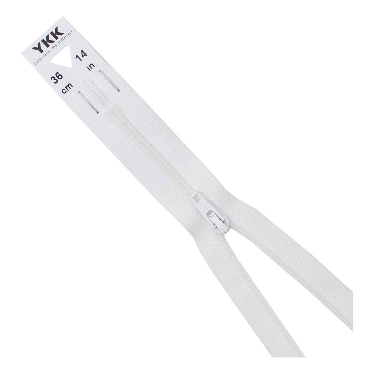 YKK White Dress and Skirt Zip 36cm