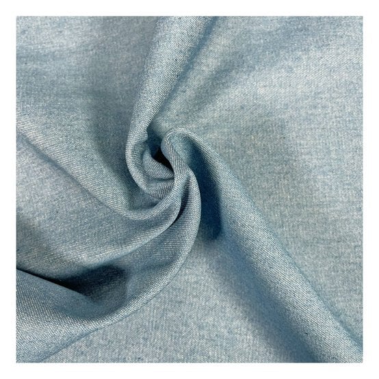 Sky Blue Cotton Denim Fabric by the Metre
