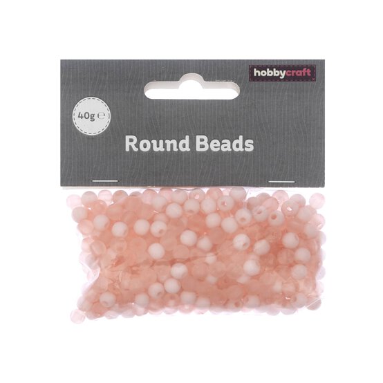 Rose Round Plastic Beads 6mm 40g
