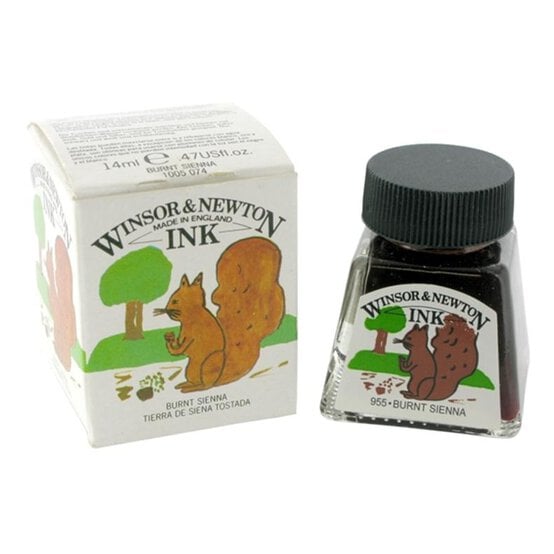 Winsor & Newton Burnt Sienna Drawing Ink 14ml
