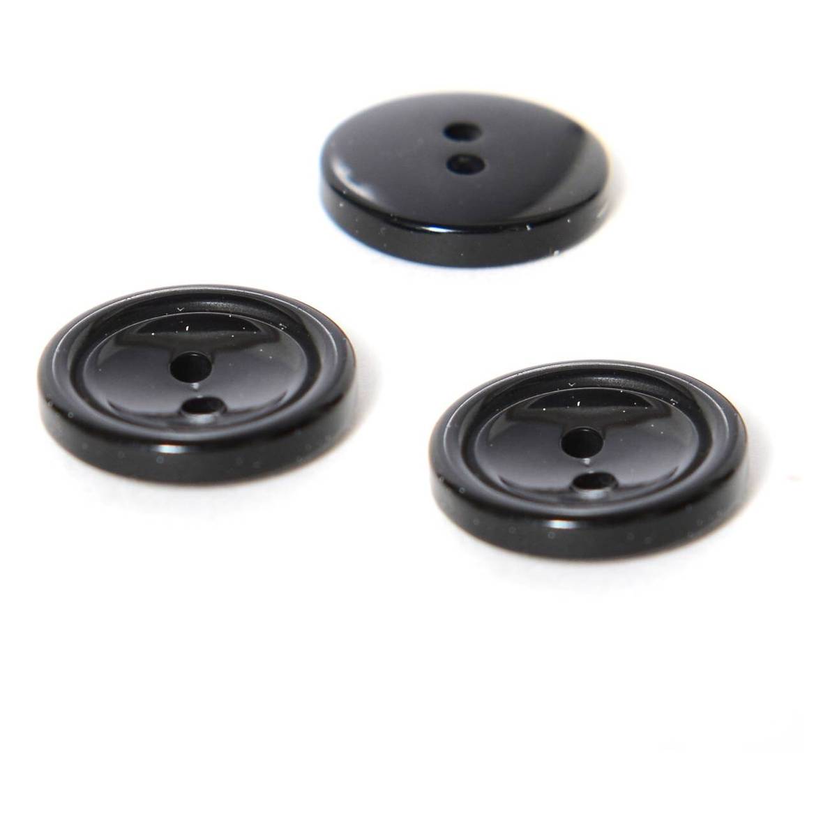 Hemline Black Basic Knitwear Button 3 Pack