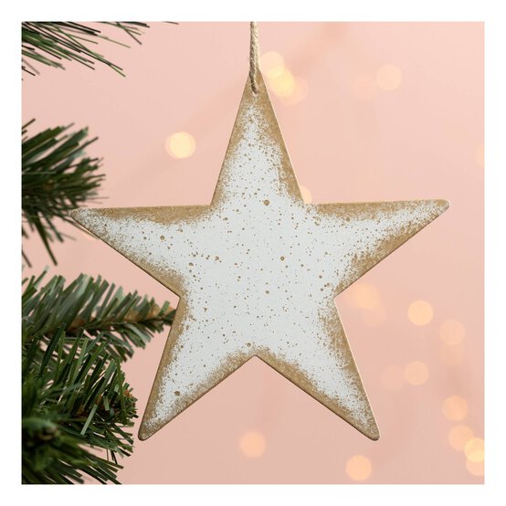 Hanging Metal Star Decoration 11cm