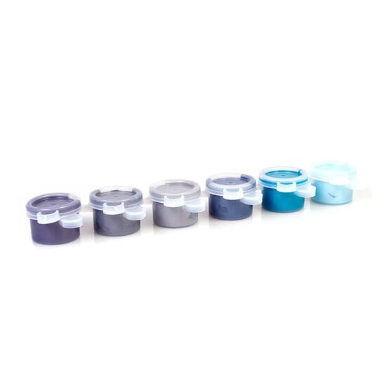Blue Metallic Acrylic Craft Paints 5ml 6 Pack