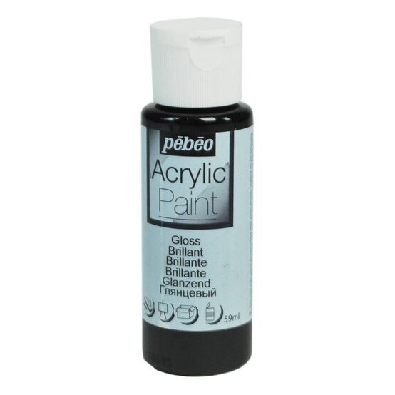 Pebeo Black Gloss Acrylic Craft Paint 59ml