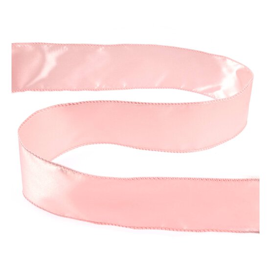 Blush Wire Edge Satin Ribbon 63mm x 3m