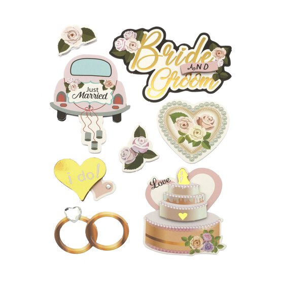 Just Married Card Toppers 8 Pack