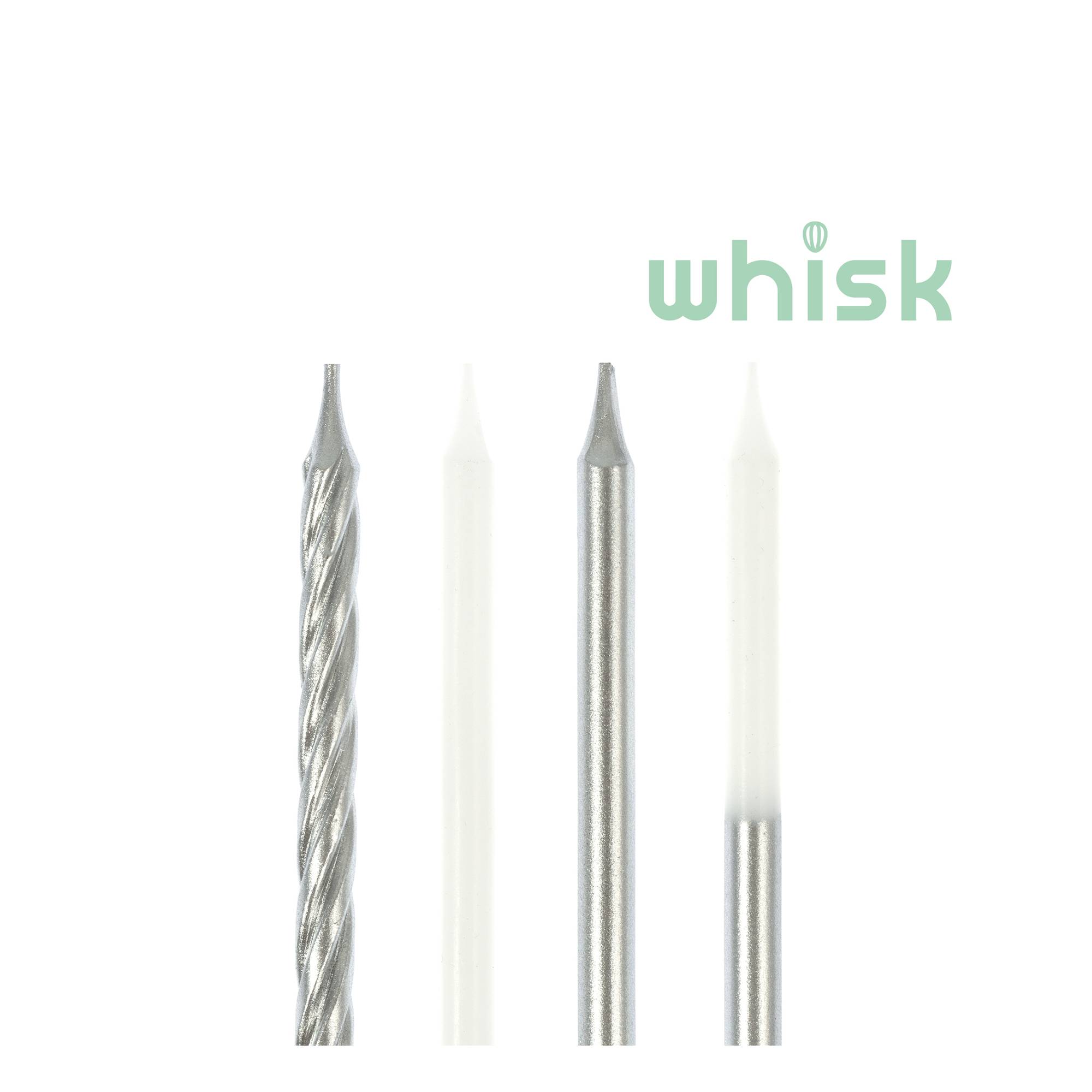 Whisk Silver Metallic Candles 24 Pack