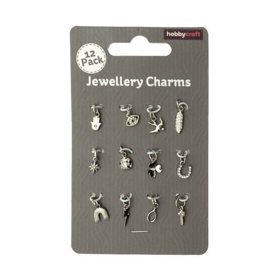 Silver Lucky Jewellery Charms 12 Pack