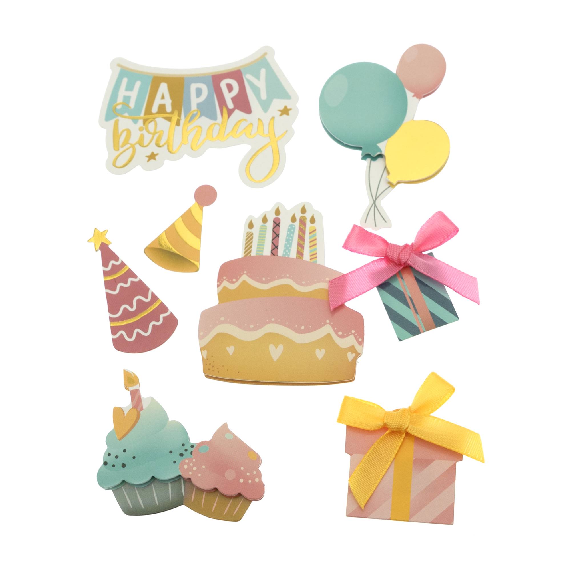 Birthday Balloon Card Toppers 8 Pack