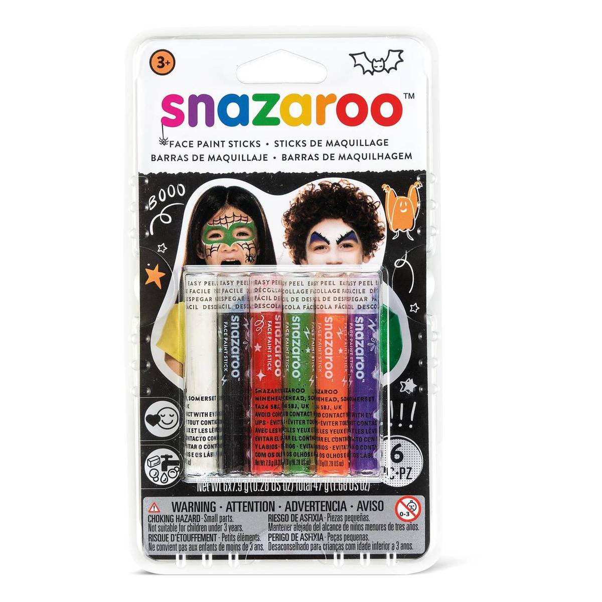 Snazaroo Halloween Face Paint Sticks 6 Pack