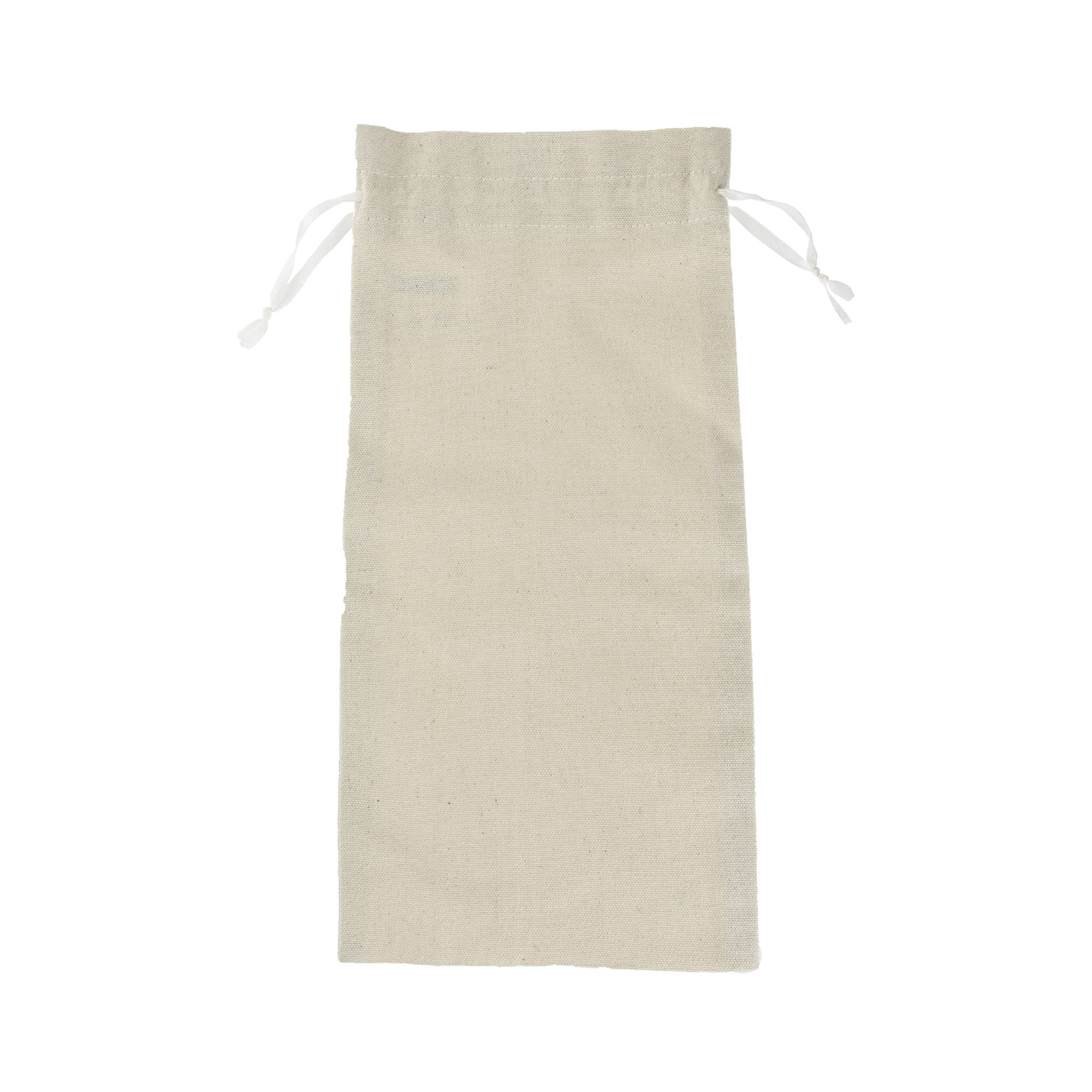 Natural Cotton Drawstring Bottle Bag
