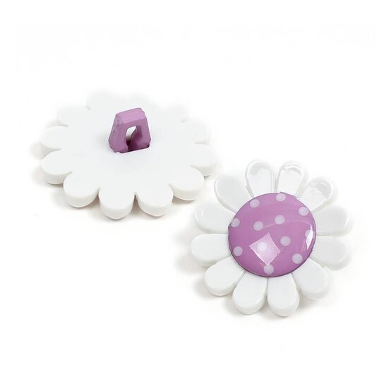 Hemline PurpleNovelty Flower Button 2 Pack