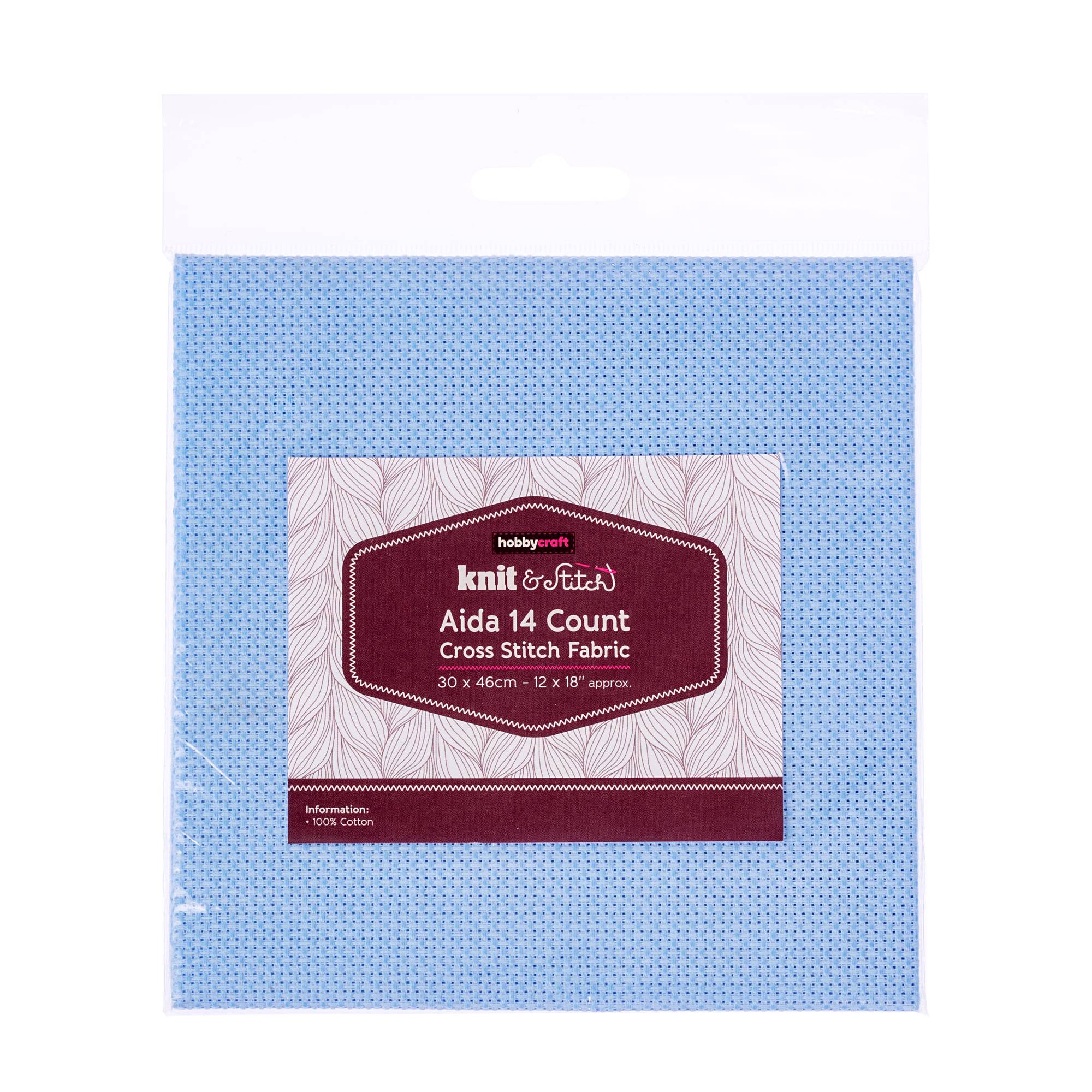 Light Blue 14 Count Aida Fabric 30cm x 46cm