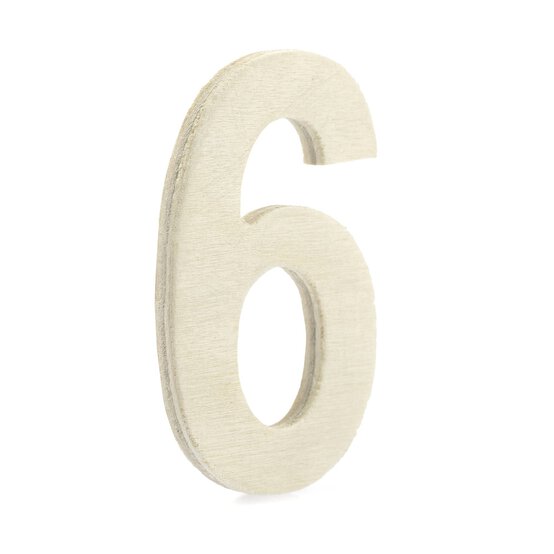 Small Wooden Number 6 6.5cm
