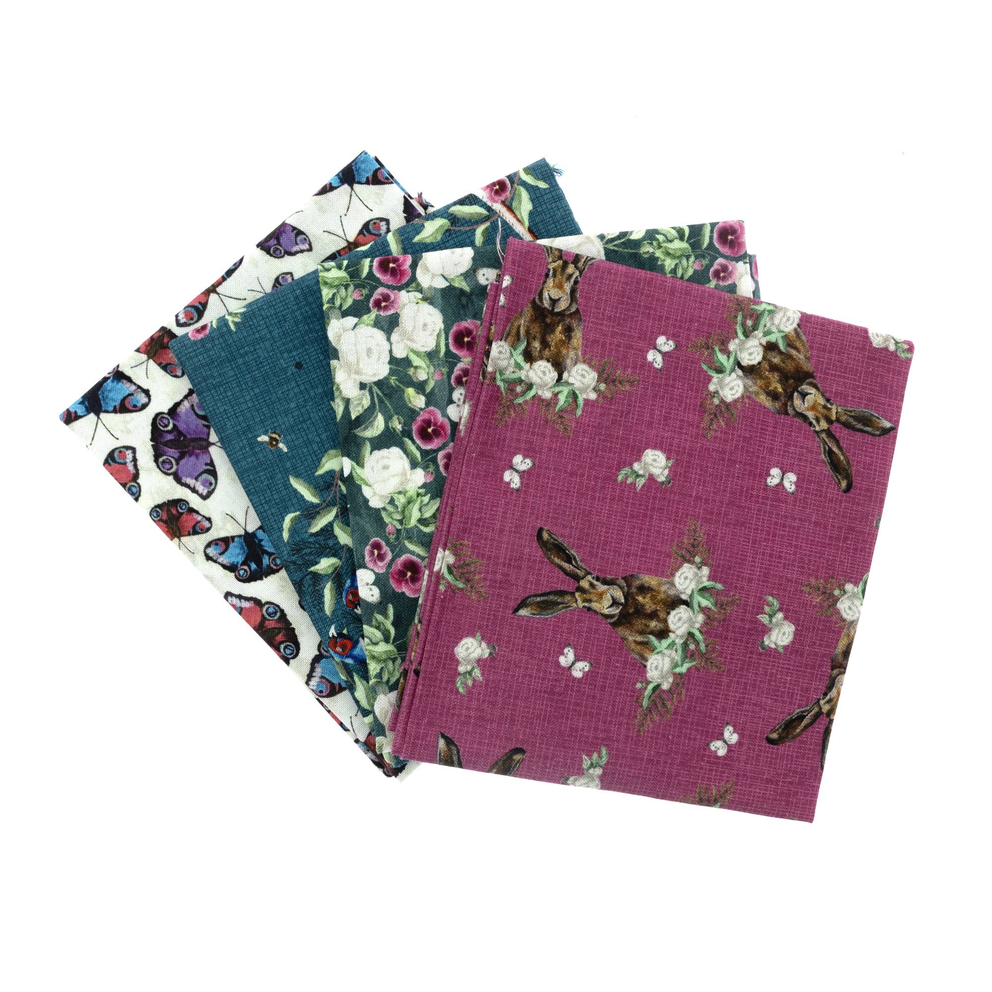 Woodland Wonders Hare Cotton Fat Quarters 4 Pack