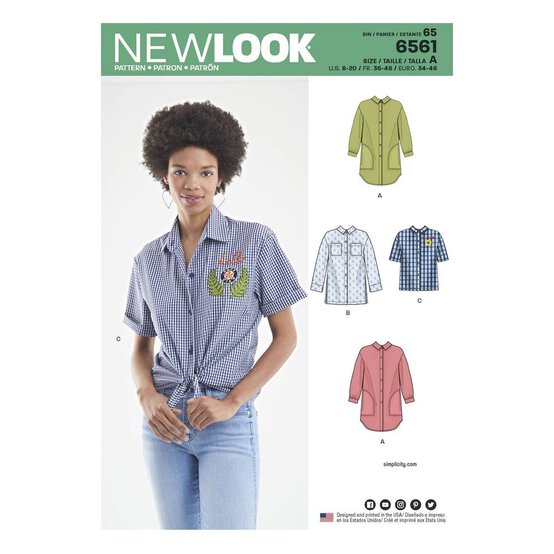 New Look Women's Shirt Sewing Pattern 6561