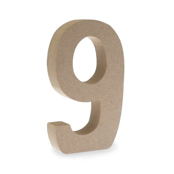 MDF Wooden Number 9 13cm