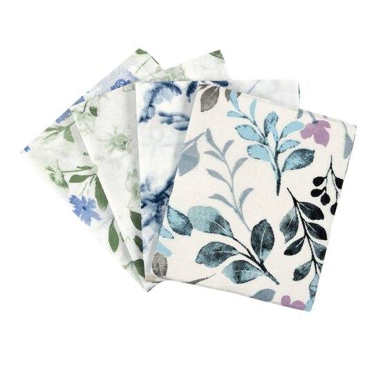 Watercolour Floral Cotton Fat Quarters 4 Pack