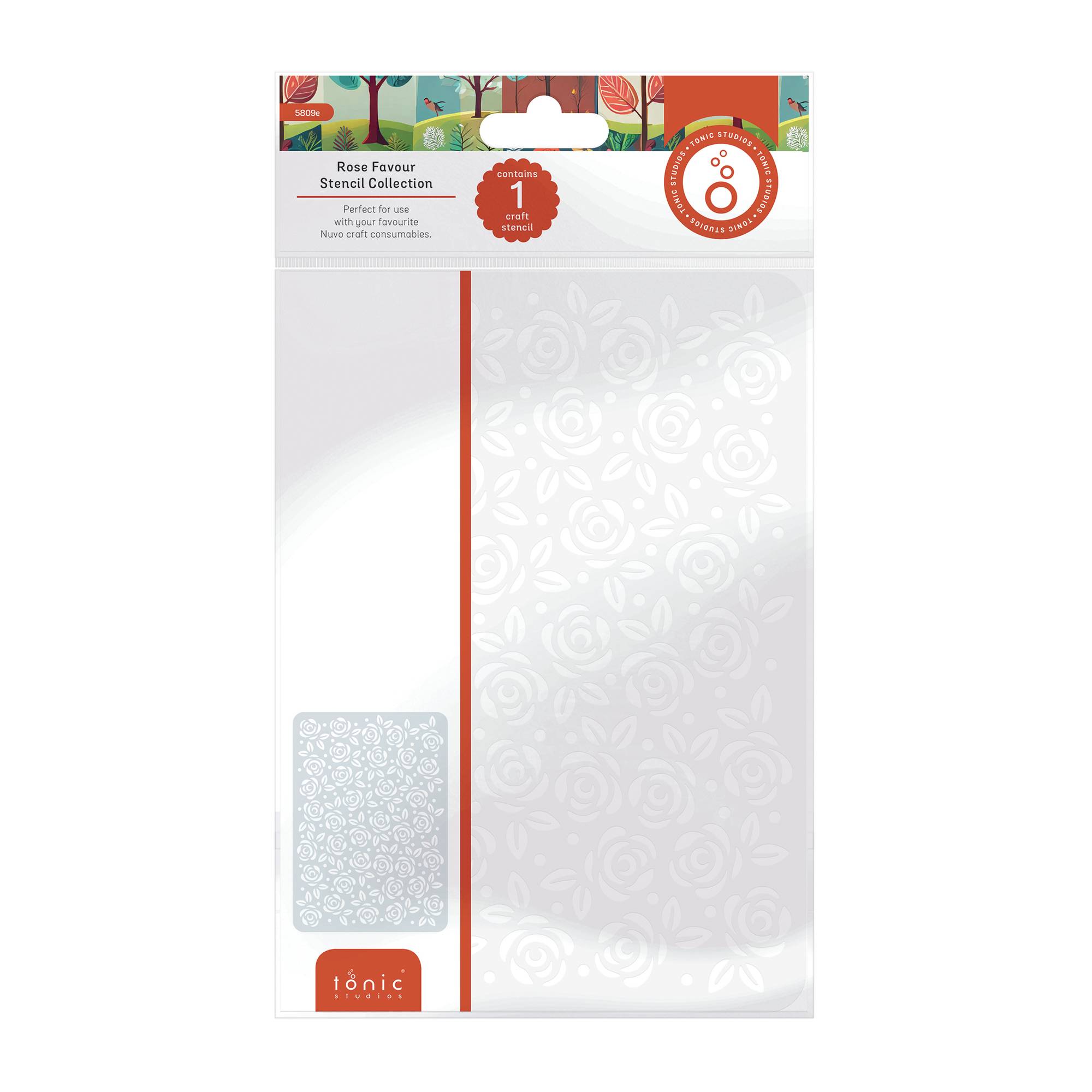 Tonic Studios Rose Favour Stencil 15cm x 21cm