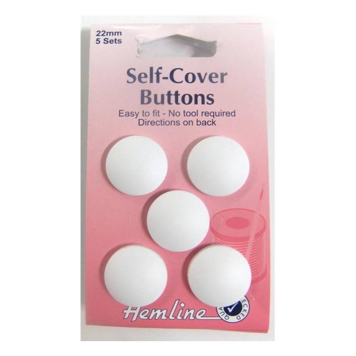 Hemline Brass Self Cover Buttons 22mm 5 Pack