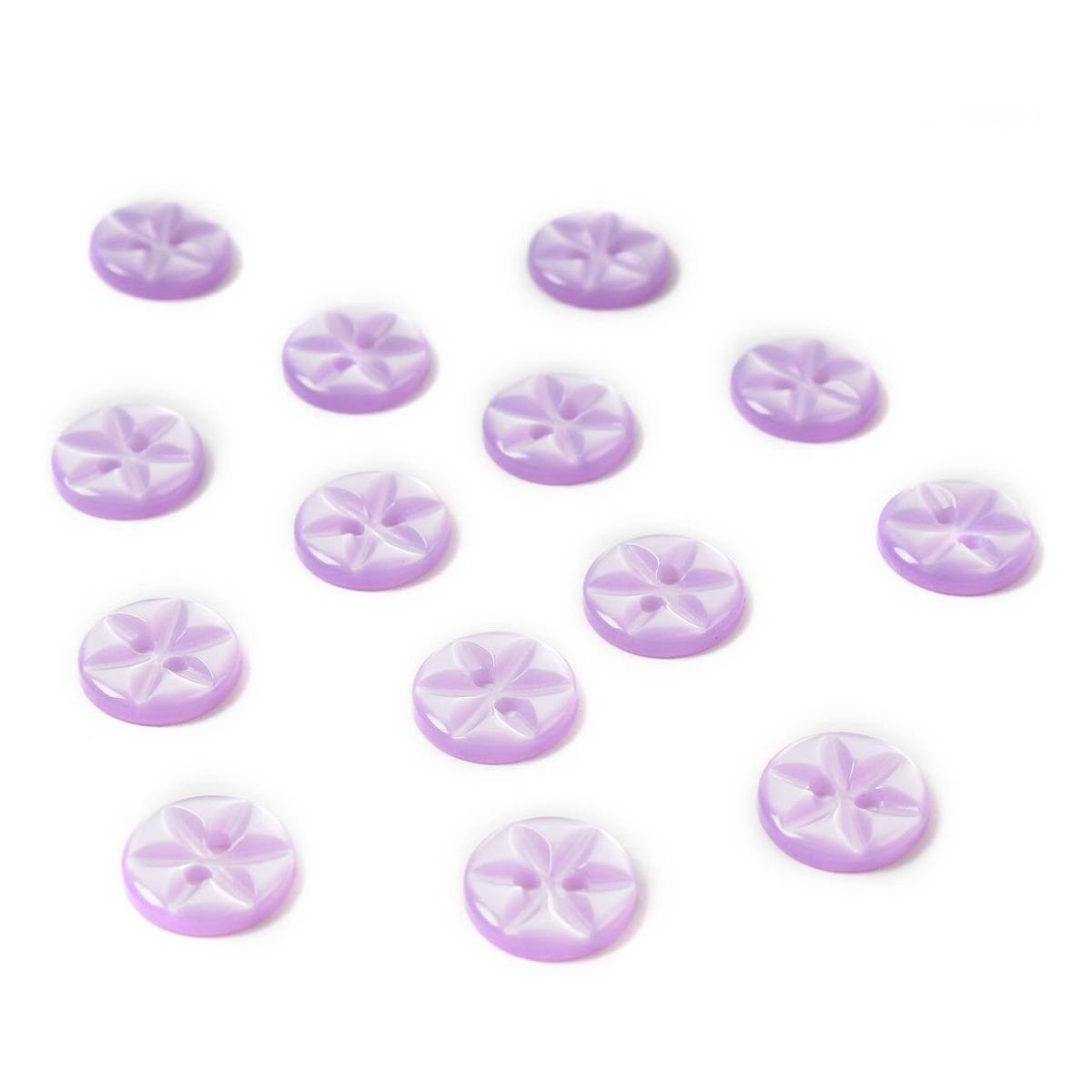 Hemline Lilac Basic Star Button 14 Pack