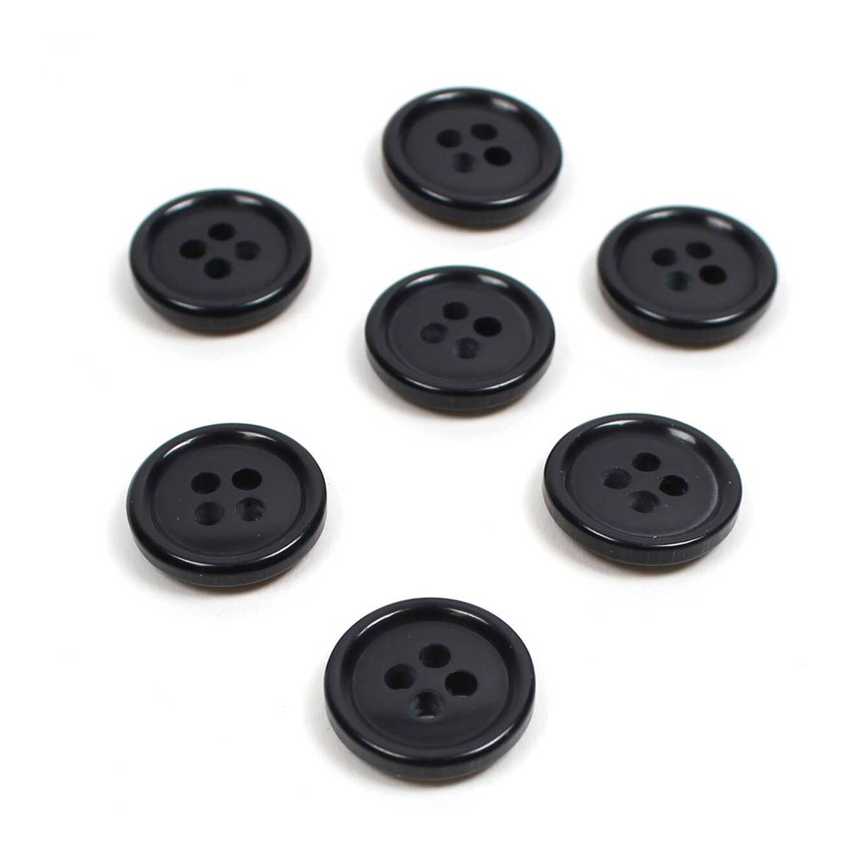 Hemline Royal Blue Basic Holes Button 7 Pack