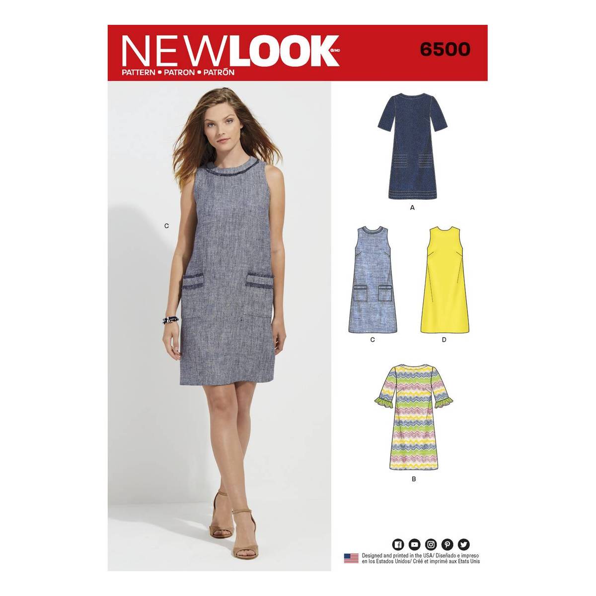 New Look Women's Dress Sewing Pattern 6500